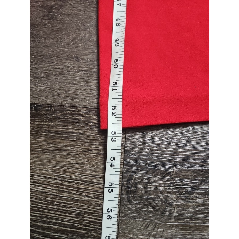 Badgley Mischka Belle Mia Red Rushed Crossover Neckline Wide-leg Jumpsuit Size 2 - Picture 11 of 14